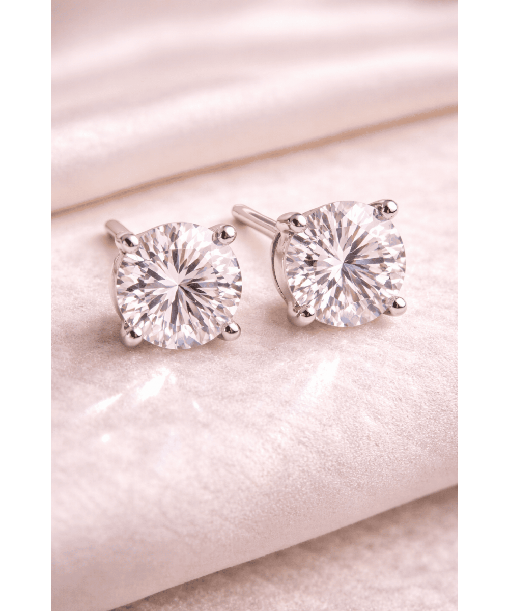 SILVER SPARK STUD EARRINGS
